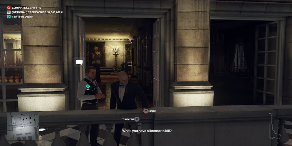 A conversation between 47 and the dealer